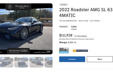 2022 AMG SL 63 4Matic+ 6100 Miles